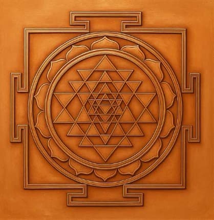 A traditional Sri Yantra motif, shown as a symbolic reference — not a photograph of a specific Yantra Vaastuon has placed.